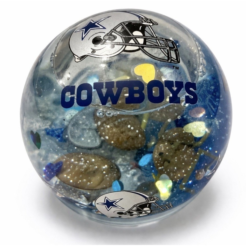 Dallas Cowboys Glass Paperweight Snow Globe NFL Football Desk Collectible
